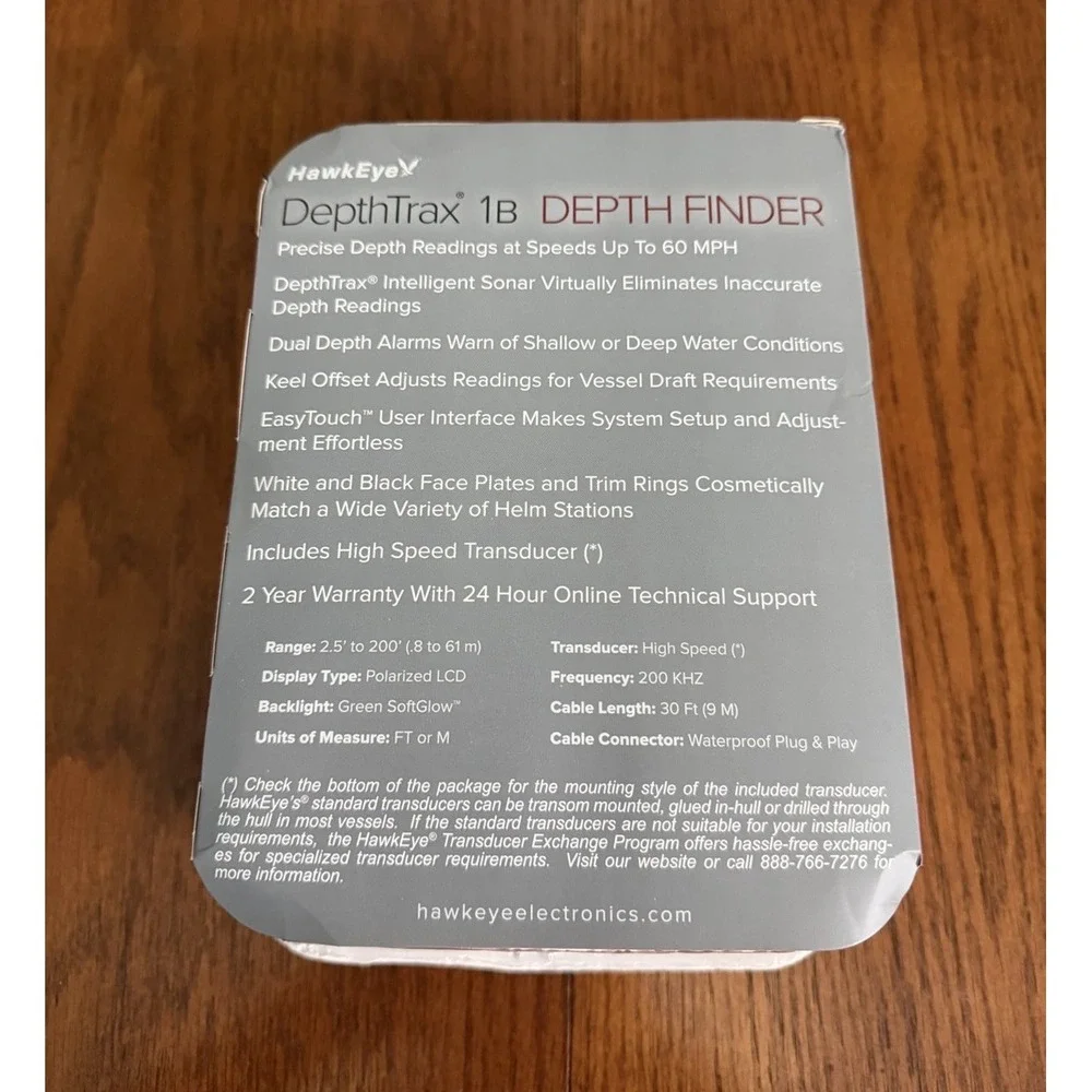 Hawkeye DepthTrax 1B Boat Mount Depth Finder New In Box